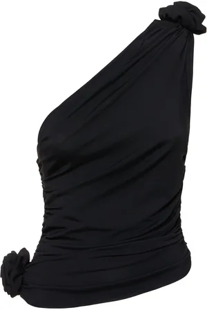 MAGDA BUTRYM Jersey One Shoulder Flower Top