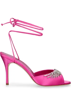 Manolo Blahnik 90mm Plumena Satin Sandals