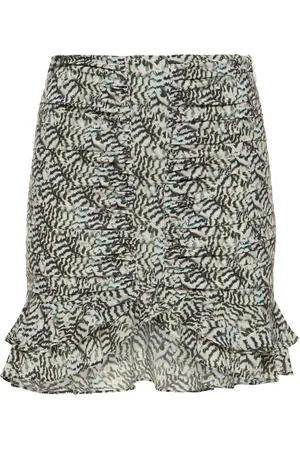 Isabel Marant Milendi Printed Stretch Silk Mini Skirt