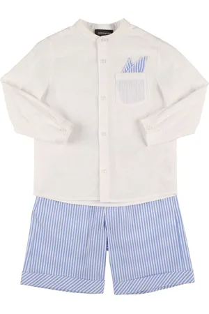 MONNALISA Cotton Blend Shirt & Shorts