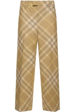 Burberry Check Wool Straight Pants