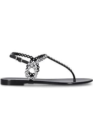 Aquazzura 5mm Almost Bare Crystal Jelly Flats