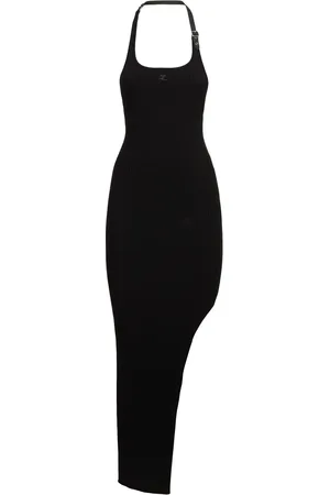 Courrèges Holistic Buckle Rib Knit Long Dress