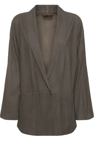 Giorgio Armani Single Breasted Suede Caban Jacket