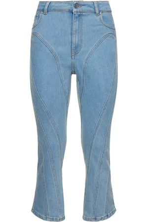 MUGLER Stretch Denim Cropped Jeans