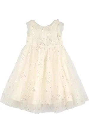BONPOINT Glittered Stretch Tulle & Satin Dress