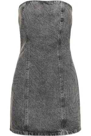 ROTATE Stonewashed Cotton Denim Mini Dress
