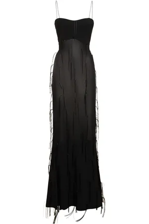 Jacquemus La Robe Fino Embroidered Mesh Long Dress
