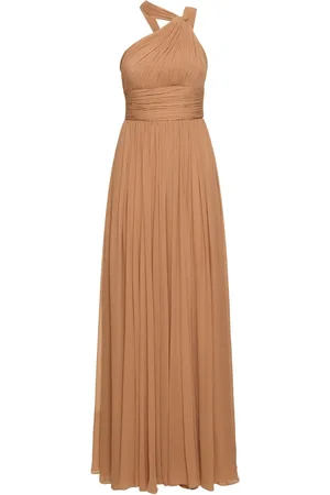 Michael Kors Silk Chiffon One Shoulder Maxi Dress