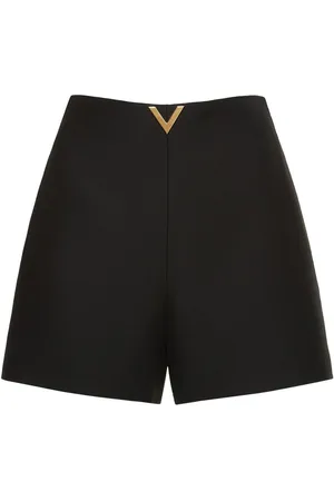 VALENTINO V Metal Wool & Silk Crepe Mini Shorts