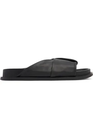 St Agni 25mm Fold Detail Leather Slide Sandals