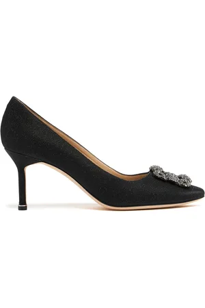 Manolo Blahnik 70mm Hangisi Lurex Flats