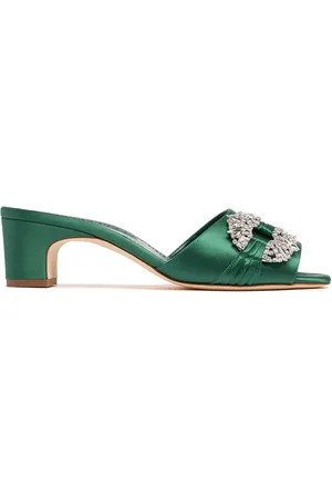 Manolo Blahnik 50mm Prinap Satin Mules