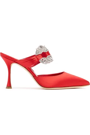 Manolo Blahnik 90mm Maidugura Satin Mules