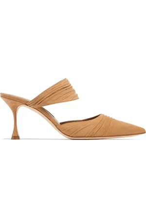 Manolo Blahnik 70mm Circeamu Suede Mules