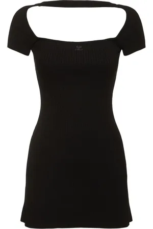 Courrèges Hyperbole Rib Knit Viscose Mini Dress