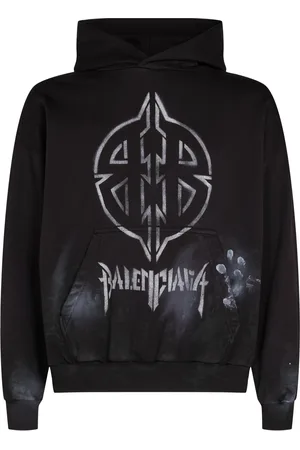 Balenciaga Metal Bb Stencil Vintage Cotton Hoodie