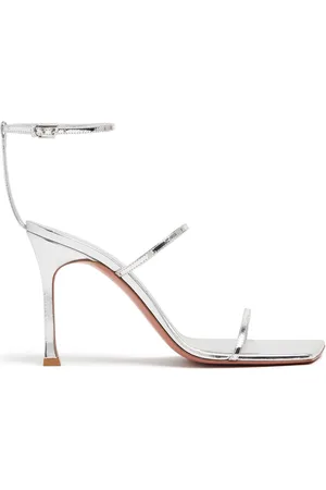 Amina Muaddi 95mm Maya Mirror Leather Sandals