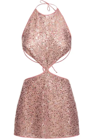 Oseree Embellished Cut Out Mini Dress