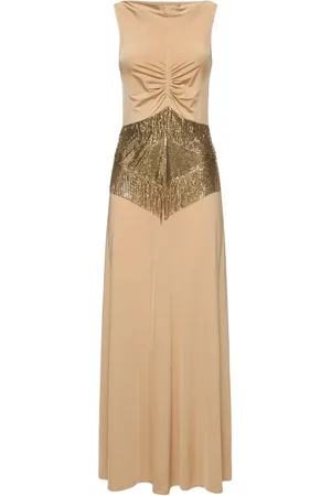 Paco rabanne Embellished Long Dress W/ Fringes