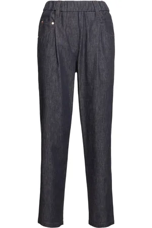 Brunello Cucinelli Elastic Waist Denim Straight Pants