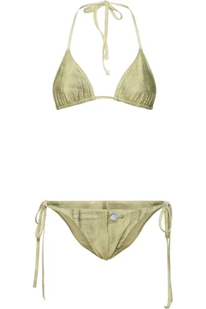 Acne Studios Denim Effect Triangle Bikini