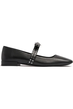 VERSACE 20mm Leather Ballerina Flats