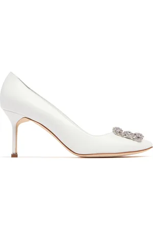 Manolo Blahnik 70mm Hangisi Leather Pumps