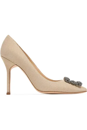 Manolo Blahnik 105mm Hangisi Glitter Pumps