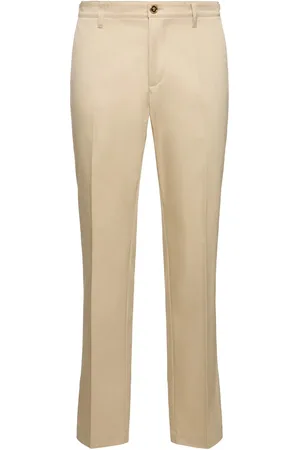 VERSACE Informal Cotton Gabardine Straight Pants