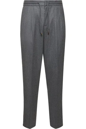 Brunello Cucinelli Wool Flannel Jogger Pants