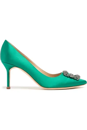 Manolo Blahnik 70mm Hangisi Satin Pumps