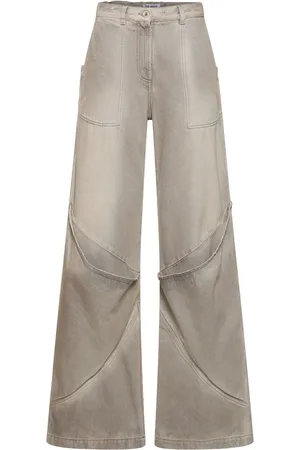 The Attico Vintage Effect Mid Rise Wide Jeans