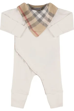 Burberry Check Print Bib & Cotton Romper