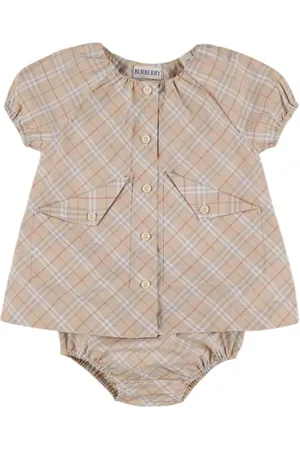 Burberry Check Print Cotton Dress & Diaper Cover