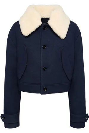 Ami Cotton Blend Jacket W/shearling Collar