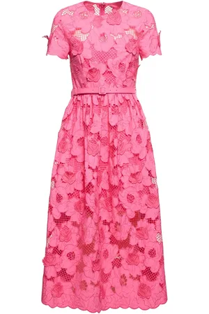 Self-Portrait Cotton Blend Lace Midi Dress