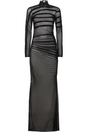 Jean Paul Gaultier Draped Mesh Long Dress