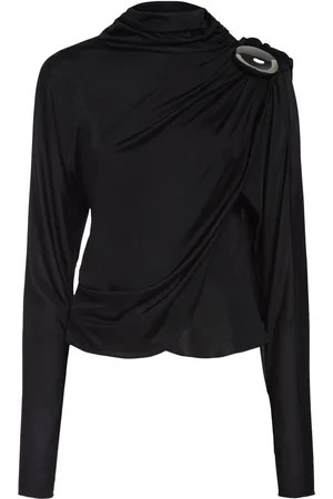 GIUSEPPE DI MORABITO Draped Shiny Viscose Jersey Top