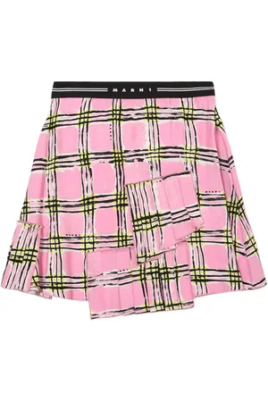 Marni Check Print Viscose Skirt