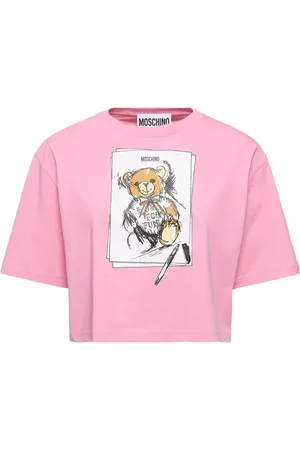 Moschino Printed Cotton Jersey Cropped T-shirt