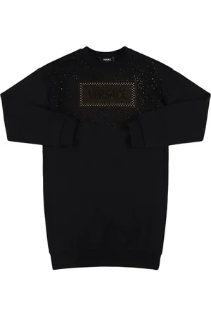 VERSACE Embellished Cotton Sweat Dress