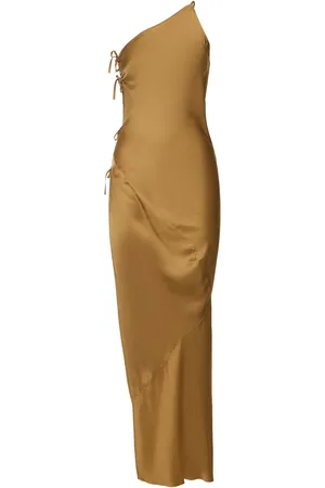 Rick Owens Taco Charmeuse One Strap Midi Dress