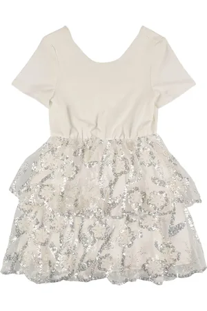 Self-Portrait Embellished Poly & Tulle Mini Dress