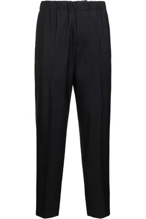Jil Sander Relaxed Fit Wool Gabardine Cropped Pants
