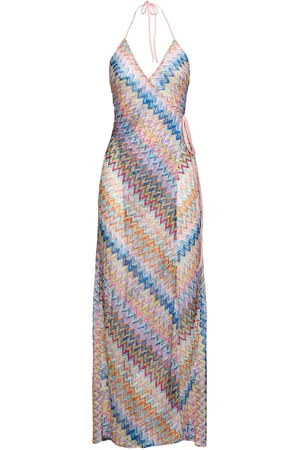 Missoni Lurex Halter Neck Wrap Long Dress