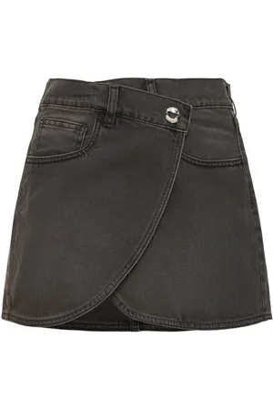 COPERNI Asymmetric Cotton Denim Mini Skirt