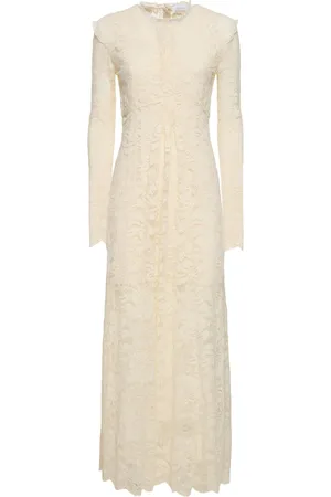 Paco rabanne Stretch Lace Jersey Long Dress