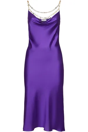 Paco rabanne Satin Midi Dress W/chain