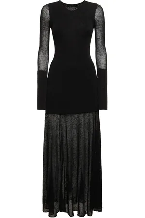 Proenza Schouler Anita Sheer Mesh Knit Long Dress